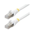 thumbnail image 2 of StarTech 4ft CAT6a Ethernet Cable - Low Smoke Zero Halogen (LSZH) - 10 Gigabit 500MHz 100W PoE RJ45 S/FTP White Network Patch Cord Snagless w/Strain Relief (NLWH-4F-CAT6A-PATCH), 2 of 2