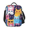 thumbnail image 4 of Japuie Colorful Cats Pattern Art Print Insulated Lunch Bag,Lunch box,Reusable Kids Lunch Box,Lunch Tote Bag with Side Pockets,Great for Office College Beach Picnic Hiking, 4 of 7