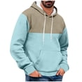 thumbnail image 1 of Jalioing Men's Fall Winter Sweatshirts Pullover Color Block Long Sleeve Casual Drawstring Hoodies with Pocket, 1 of 4