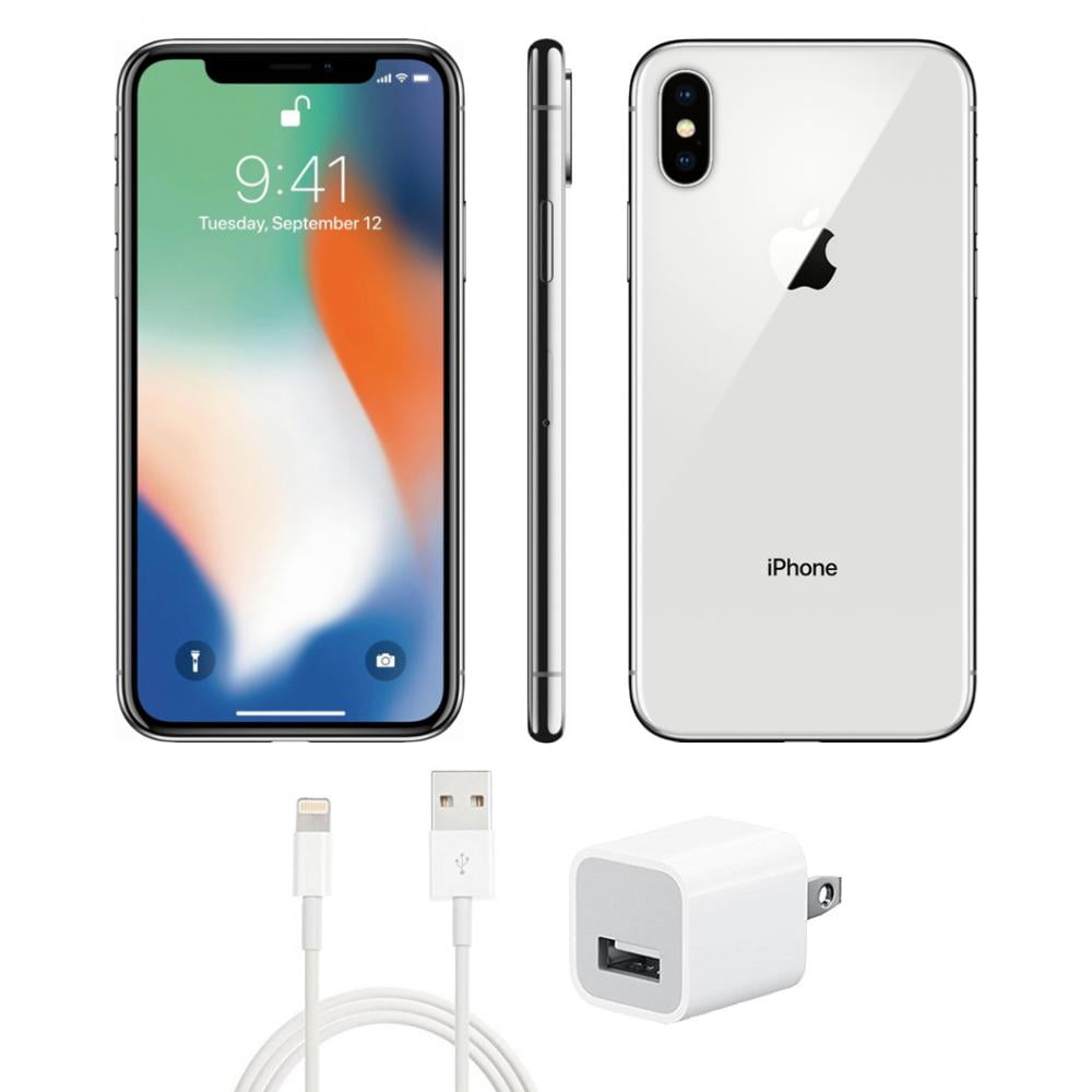 Refurbished iPhone X B Grade Silver 64 GB Unlocked (Good Condition
