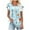 Multicolor#4, variant on Womens Boho Summer Tops Loose Flowy Pleated Tunics Elegant Floral Blouses Petal Short Sleeve Shirt Multicolor S
