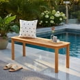 thumbnail image 3 of Hommoo Set of 2 Acacia Wood Outdoor Benches, Slatted Garden Bench for Patio, Deck & Entryway, 48" Rustic Wooden Seating, Natural, 3 of 7