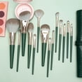 thumbnail image 3 of 14 Piece Green Cloud Makeup Brush Set Eyeshadow Blending Foundation Powder Brush Kit with Travel Pouch, 3 of 8