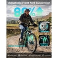 thumbnail image 4 of YareYi EB5 350W Rated Electric Bike for Adults, 26" Tire ebike with Removable Battery, 40-Mile Range, 20 MPH, 7-Speed and Front Fork Suspension Electric Mountain Bike, Green, 4 of 8