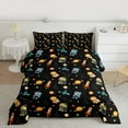 thumbnail image 2 of Manfei Cute Dinosaur Astronaut Queen Comforter Set,Cartoon Rocket Planet Bedding Sets,Kawaii Stars Print Bedding Comforter Set For Boy,Ultra Soft Home Decor Reversible,3-Piece, 2 of 8