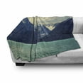 thumbnail image 3 of Mountain Soft Flannel Fleece Throw Blanket, Northern Norway Atlantic Coastline Fishing Harbor Snowy Nature, Cozy Plush for Indoor and Outdoor Use, 60" x 80", Almond Green Dark Blue, by Ambesonne, 3 of 6
