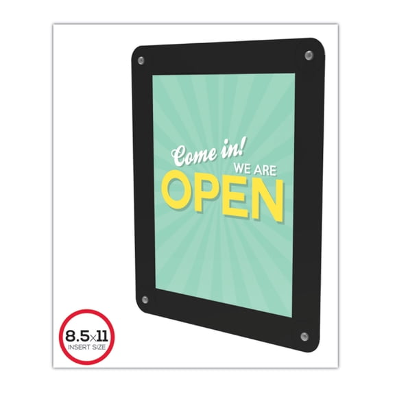 Deflecto Superior Image Window Display, 8.5 x 11 Insert, Clear/Black