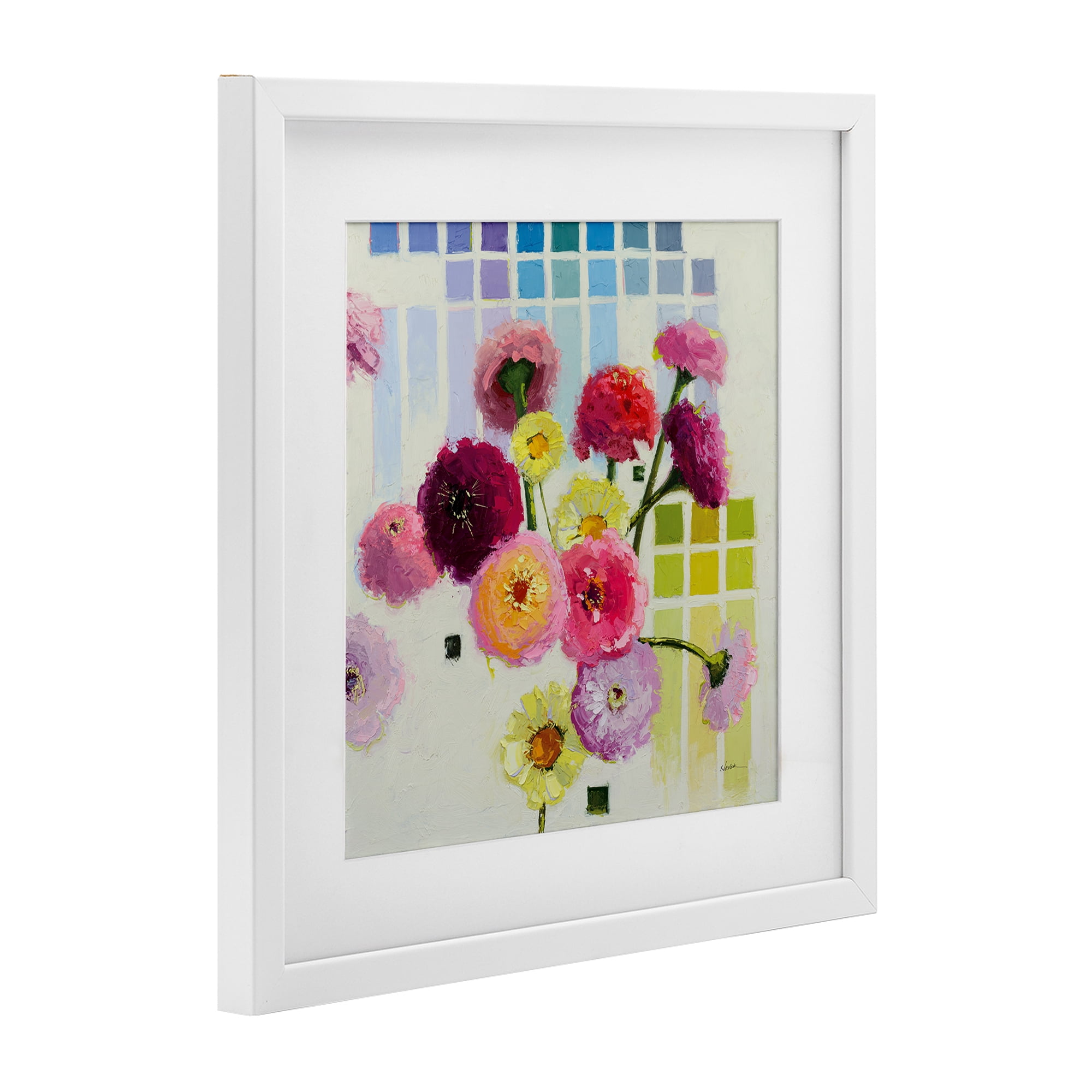 Stupell Industries Color Chart Pastel Bloom Study White Framed Print Under Glass, design by Shirley Novak