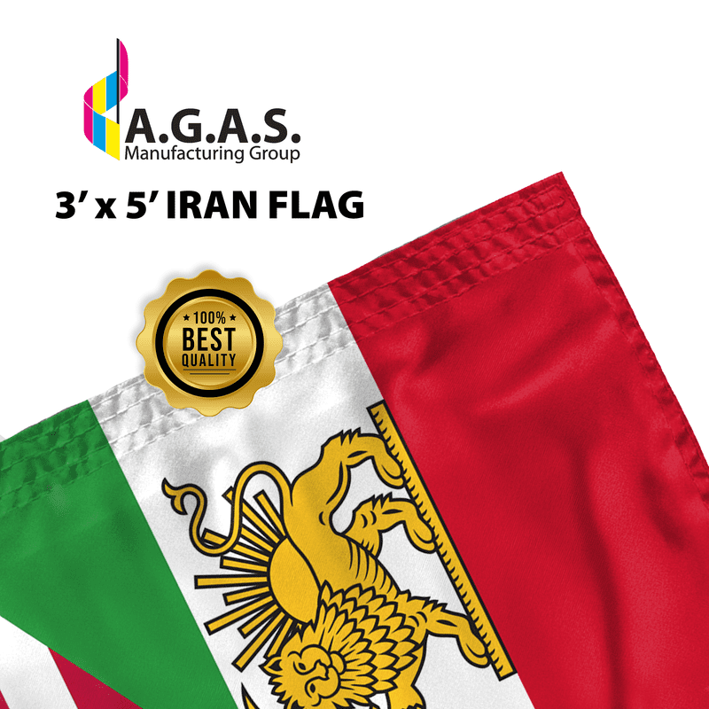 AGAS Iran USA Friendship Flag 3 x 5 ft Printed Single Sided 200D Nylon with Grommets