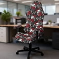 thumbnail image 3 of KUIFORTI Skull Rose Gaming Chair Covers Slipcovers Easy to Install Game Computer Office Desk Chair Cover Protector with Armrest Covers Comfortable for Office and Computer Chairs, 3 of 7