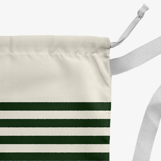 Simply Daisy Stripe 28 x 36 in Green Laundry Bag