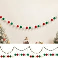 thumbnail image 1 of Corona Navideña de Bolas de Fieltro, 2 M (6,6 Pies), Roja, Blanca y Verde | Hecha a Mano, 20 Bolas de Lana | Ideal para Chimeneas, Árboles, Puertas y Escaleras | Decoración Festiva y Alegre, 1 of 6