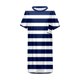 thumbnail image 3 of Vestido informal de verano con estampado de rayas para mujer - Vestido de playa holgado de manga corta y cuello redondo con bolsillos - Mezcla transpirable hasta la rodilla, 3 of 4