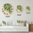 thumbnail image 4 of Designart 'Tropical Palm Branches' Tropical Wood Wall Clock, 4 of 5