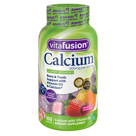 (2 Pack) Vitafusion Calcium Gummies, 100 Ct (Best Calcium Supplement For Women Over 40)