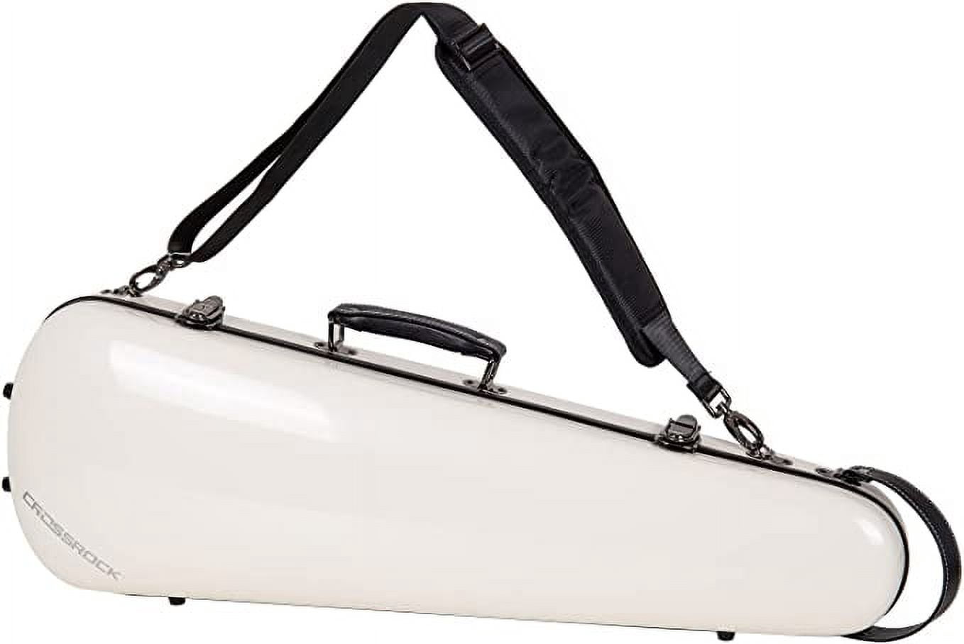 Crossrock 4/4 Size Violin Fiberglass Case with High Quality Velvet Lining
