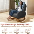 thumbnail image 3 of Glider Rocking Chair Nursery Comfy Accent Chair with High Backrest Upholstered Living Room Chairs with Side Pocket Armchair Reading Chair for Bedroom Nursery Office, Grey, 3 of 7