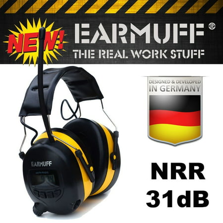 New 31dB WIRELESS YELLOW HEADPHONES for Lawn Mowing Landscaping Work Place