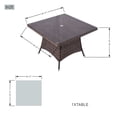 thumbnail image 6 of Direct Wicker Outdoor Wicker Patio Dining Set with Square Table, Tempered Glass Top & Cushioned Chairs,Grey, 6 of 8