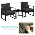 thumbnail image 2 of Yaheetech 3-Piece Modern PE Rattan Patio Bistro Set for Garden Backyard, Black, 2 of 8