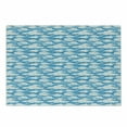 thumbnail image 1 of Blue and White Cutting Board, Swirling Fluffy Cloud Shapes with Japanese Influences, Decorative Tempered Glass Cutting and Serving Board, Small Size, Pale Blue White Blue, by Ambesonne, 1 of 1