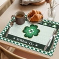 thumbnail image 3 of St. Patrick's Day Placemats Set of 6, Gradient Light Green Lucky Shamrocks Green Buffalo Plaid Non-Slip Place Mats Washable Table Mats for Kitchen Dining Table Decorations Indoor/Outdoor, 3 of 9