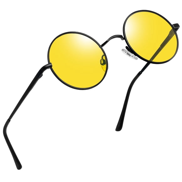 Gafas de visión nocturna Joopin, pequeñas, redondas, de metal amarillo