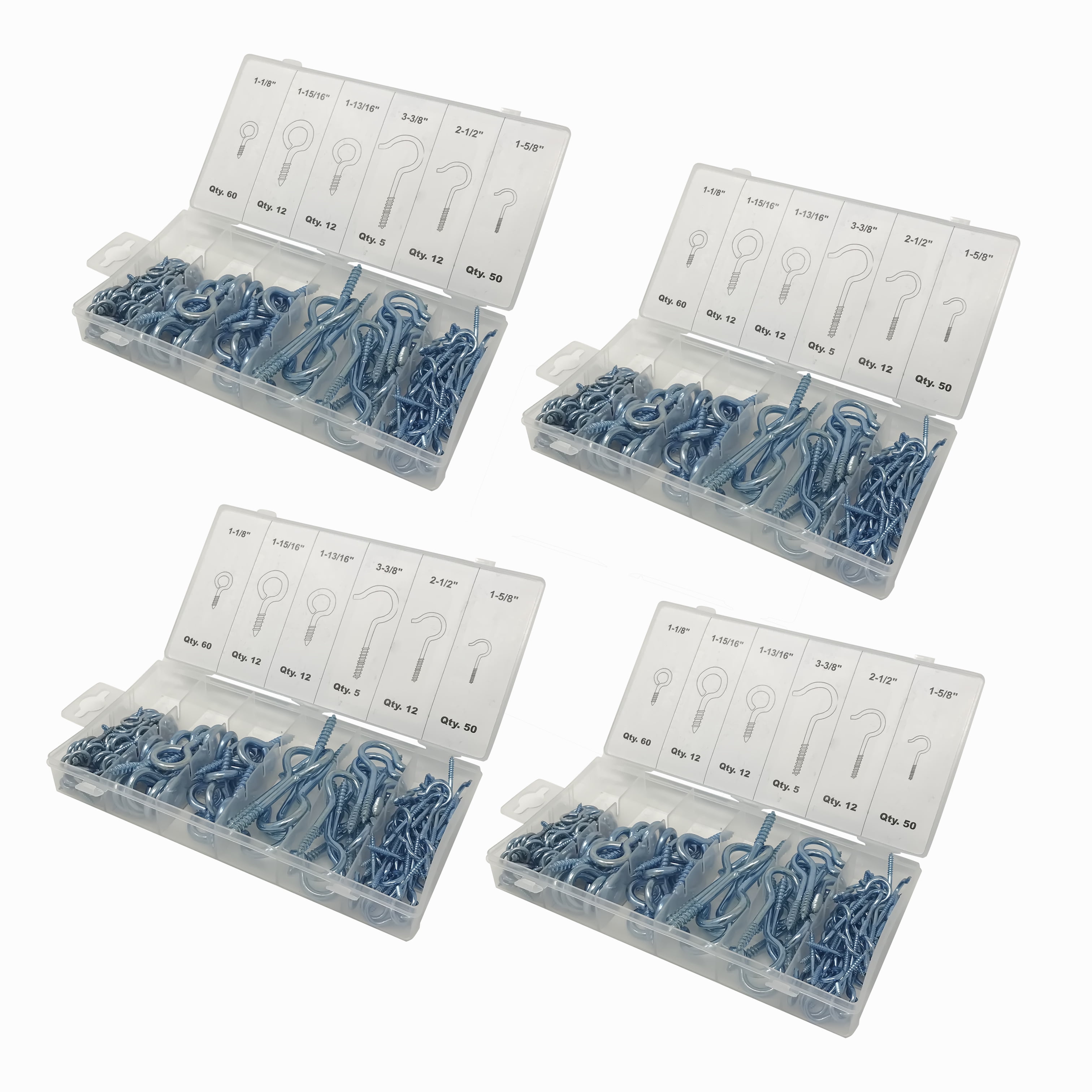 151 Pcs Eye Bolt Hook and Screw Assortment Kit Eye-Bolt Assortment Zinc Eye Bolt