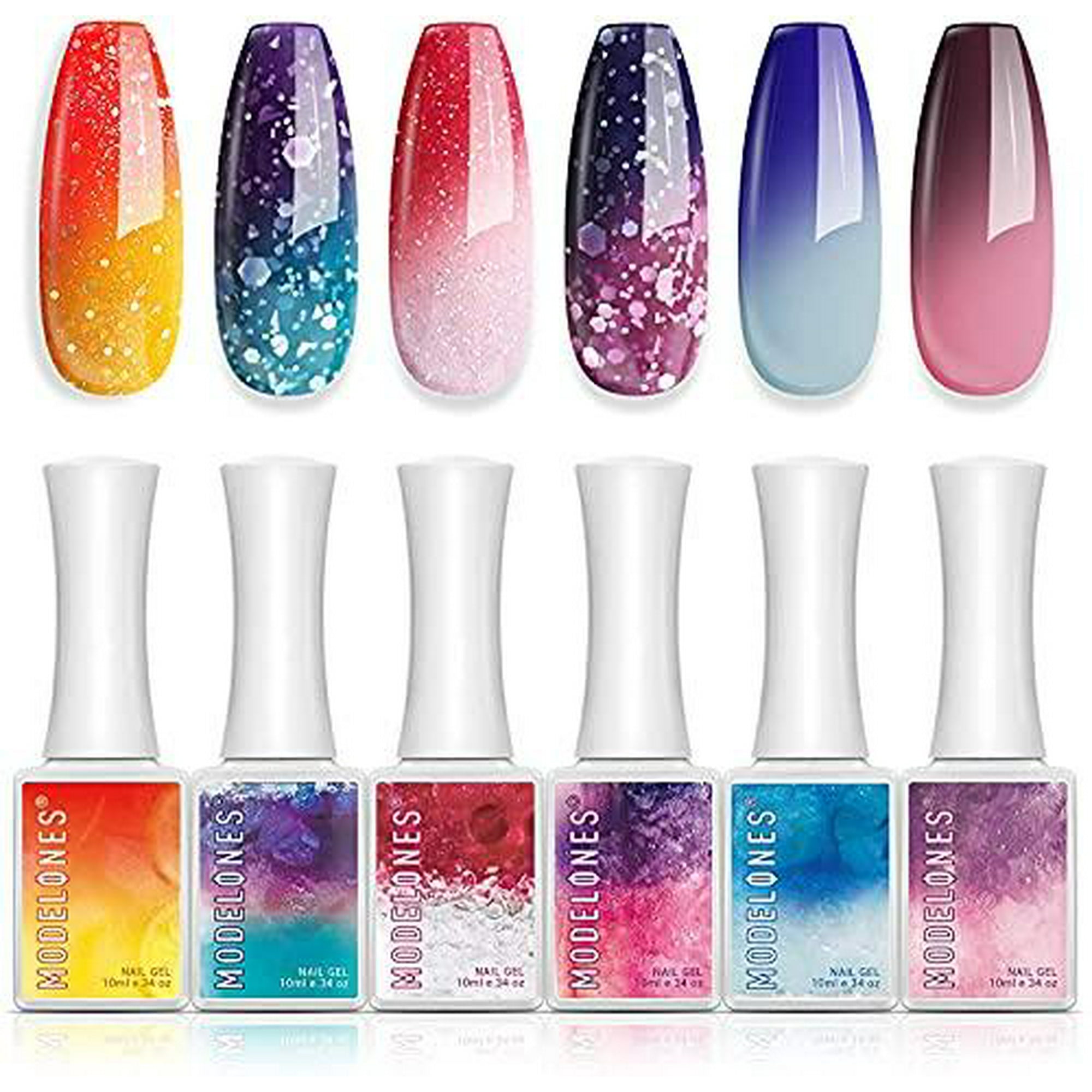 Gel Nail Polish Holiday Mood Temperature Color Changing Gel Polish Soak Off Hot and Cold Ombre Nail Polish with Beauty Gift Set 6 Pcs Colors 10 ML by Modelones | Walmart Canada Gel Nail Polish Holiday Mood Temperature Color Changing Gel Polish Soak Off Hot and Cold Ombre Nail Polish with Beauty Gift Set 6 Pcs Colors 10 ML by Modelones | Walmart Canada