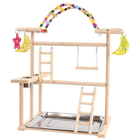 EHJRE Parrot Playstand Parrot Playground Exercise Activity en Perch Gym Playpen Wood Perch Stand for Parakeet Budgie Finch