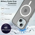 thumbnail image 5 of ELEHOLD for iPhone 15 Matte Magnetic Case,Translucent Clear Cover Compatible with Mag Safe, Military Grade Drop Protection Shockproof Back Phone Cover for iPhone 15,Grey, 5 of 7