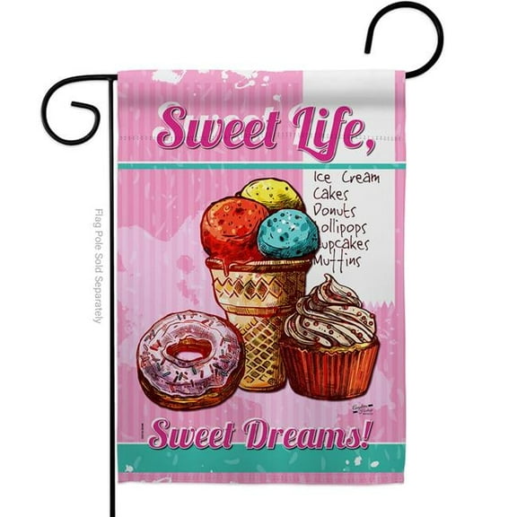 Angeleno Heritage G135215-BO Sweet Life Food 13 x 18.5 in. Double-Sided Decorative Vertical Garden Flags for House Decoration Banner Yard Gift