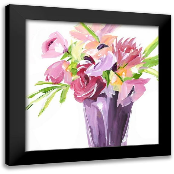 Pepe, Susan 12x12 Black Modern Framed Museum Art Print Titled - Bold Flowers II