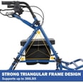 thumbnail image 4 of Fauteuil de Transport à Roulettes – Marchette Tout-Terrain 2-en-1 – Fauteuil Roulant Pliant pour Aînés – Pneus Pleins de 10 Pouces – Dossier Réversible et Repose-Pieds Amovibles, 4 of 9