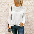 thumbnail image 2 of Fesfesfes Ladies Sweater Round Neck Lace Fashion Sweater Tops for Women Raglan Shoulder Long Sleeve Sweater Plus Size $10, 2 of 7