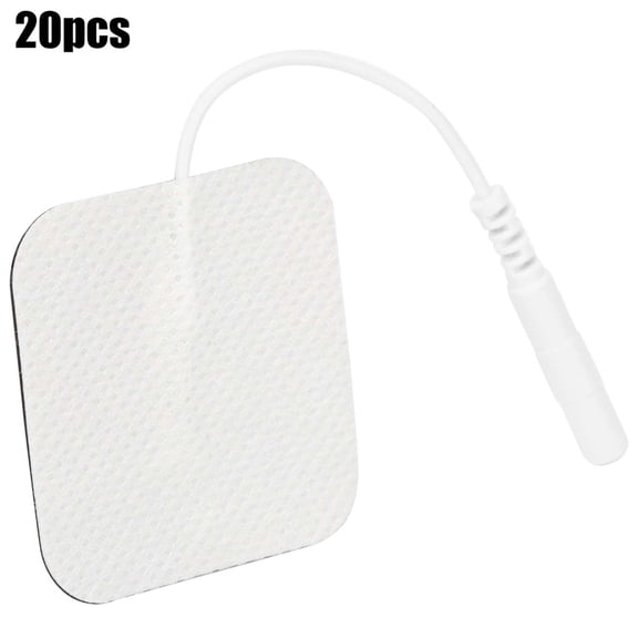 20 piezas de 4 x 4 cm, 2,0 orificios, almohadillas de electrodos para fisioterapia, parches de electrodos de silicona no tejidos, accesorios adhesivos con pasador de contacto