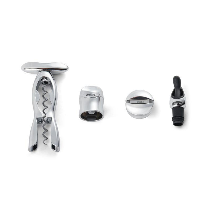 Houdini Deluxe 4Piece Wine Tool Kit In Chrome