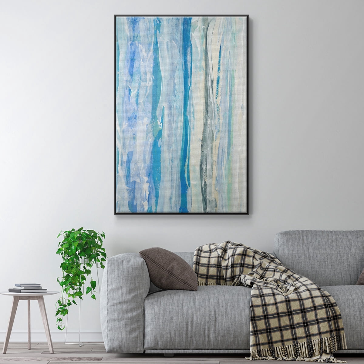 Swimming Ashore Framed Premium Gallery Wrapped Canvas - Ready to Hang - 17 x 25 - Black Floating Frame