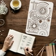 thumbnail image 3 of Machinery Painting Stencil 8.3x11.7inch Reusable Target Pattern Drawing Template DIY Craft Machine Gears Decoration Stencil, 3 of 7