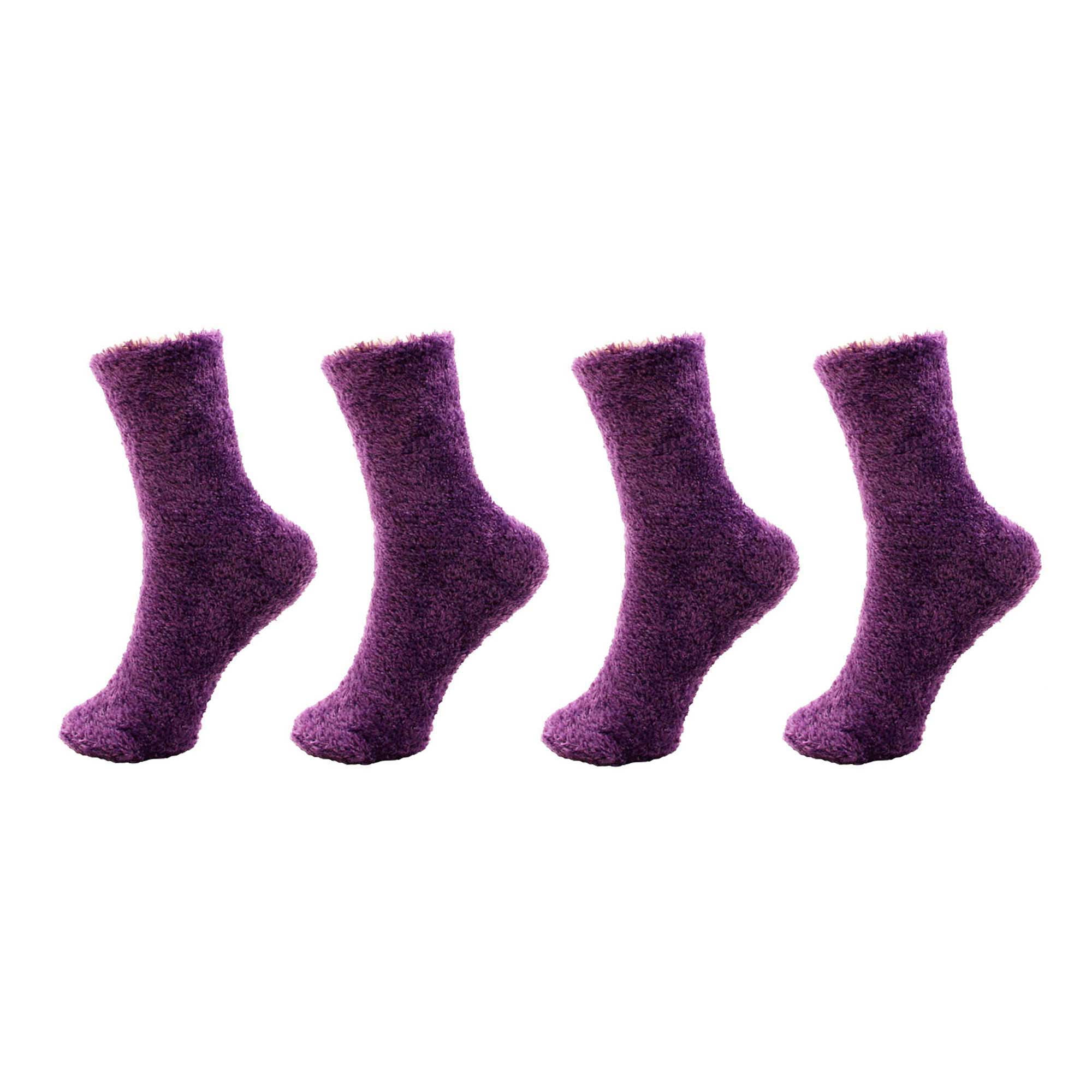 Adult Feather Light Fuzzy Comfy Cozy Warm Fluffy Socks Pirate Purple
