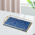 thumbnail image 3 of Bandeja de servicio Estante Impermeable Fácil de limpiar con Soporte de color dorado brillante Decorativo para el salón Maquillaje Toallas para Azul BLESIY Bandeja de servir, 3 of 7