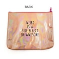 thumbnail image 2 of Unicorn Cat Makeup Bag - Funny Pink Iridescent Cosmetic Organizer Bag, 2 of 3