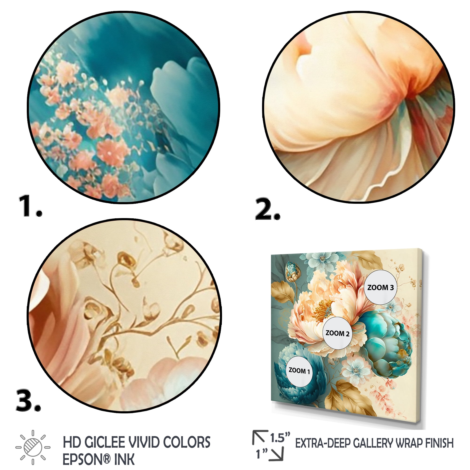 Designart Multi-Color Blooming Flowers V Canvas Wall Art