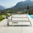 thumbnail image 5 of Domi Patio Chaise Lounge Set of 3, Adjustable Full Aluminum Pool Lounge Chairs with Wheels and Side Table, Padded Sunbathing Lounger for Deck Lawn Patio Backyard,Textilene - Khaki, 5 of 6