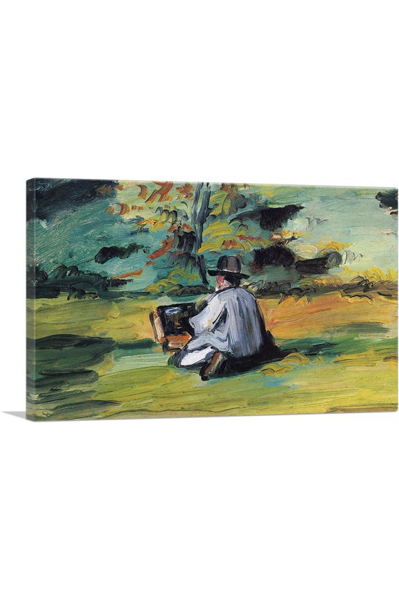 A Painter at Work 1875 Canvas Art Print by Paul Cezanne - Size: 12" x 8" (0.75" Deep)