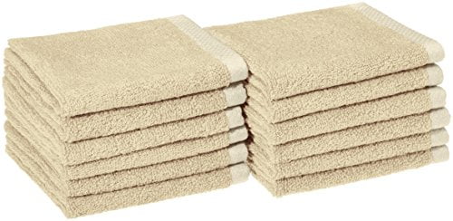Photo 1 of Basics Quick-Dry, Luxurious, Soft, 100 Cotton Towels, Linen - Set of 12 Washcloths