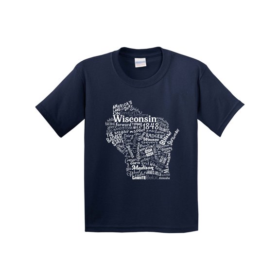 Inktastic Wisconsin State Word Salad Youth T-Shirt