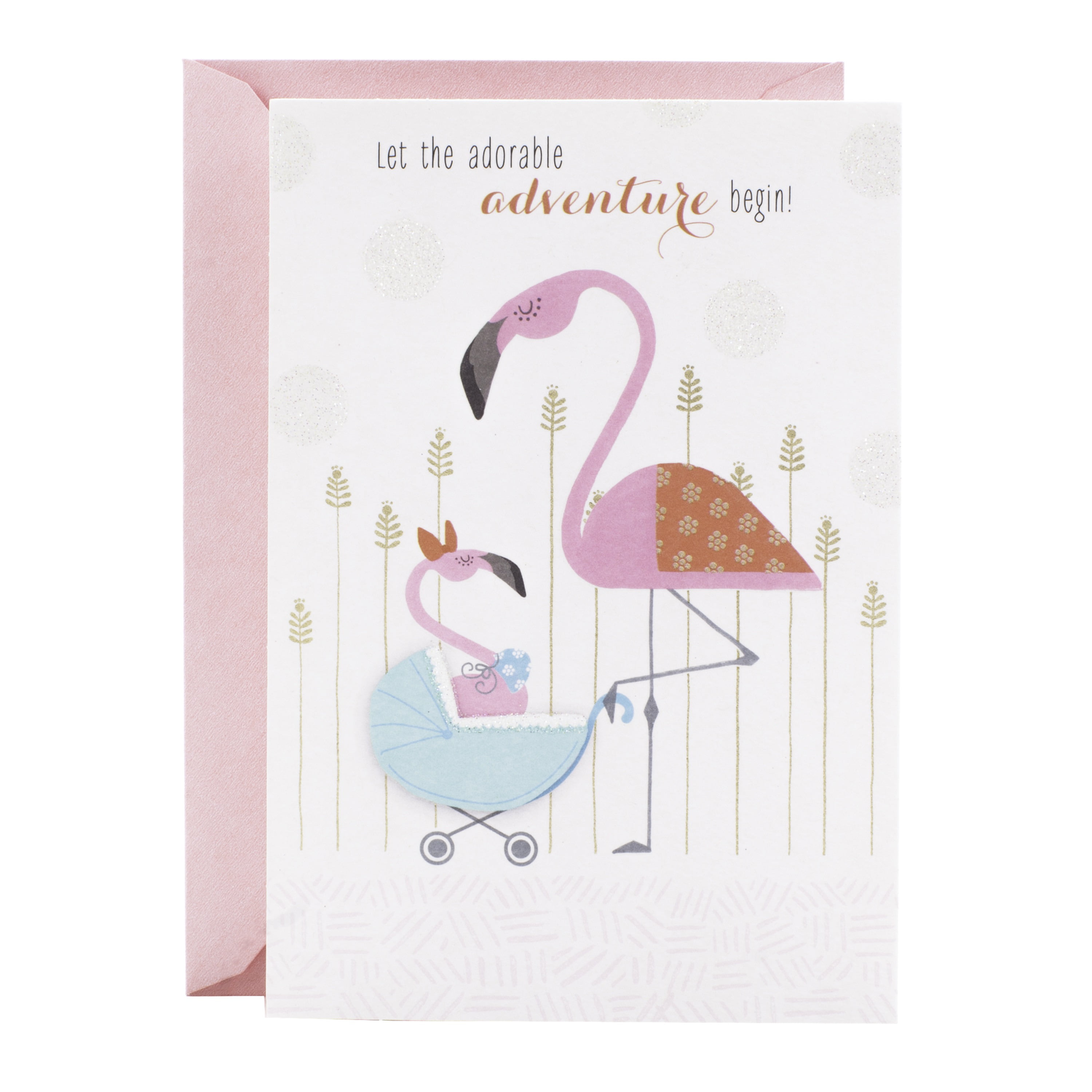 Card For Baby boy Card For Baby Girl New Born Baby Card Gold Foil  Baby Stork Pattern Personalised New Baby Congratulation Card