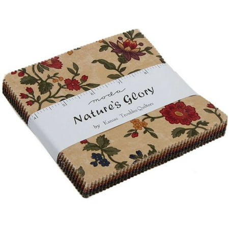 Kansas Jayhawks Fabric - Nature's Glory Moda Charm Pack by Kansas Troubles Quilters; 42 - 5