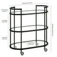 thumbnail image 3 of Henn&Hart 30" Blackened Bronze Metal/Glass Bar Cart, 3 of 7